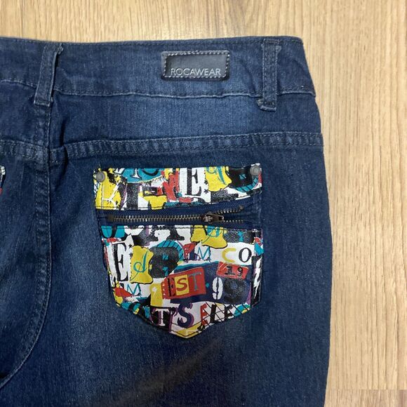 Rocawear Womens Plus 18 Jeans Graphiti Seat Hip Hop‎ Skinny Ankle - Picture 5 of 7